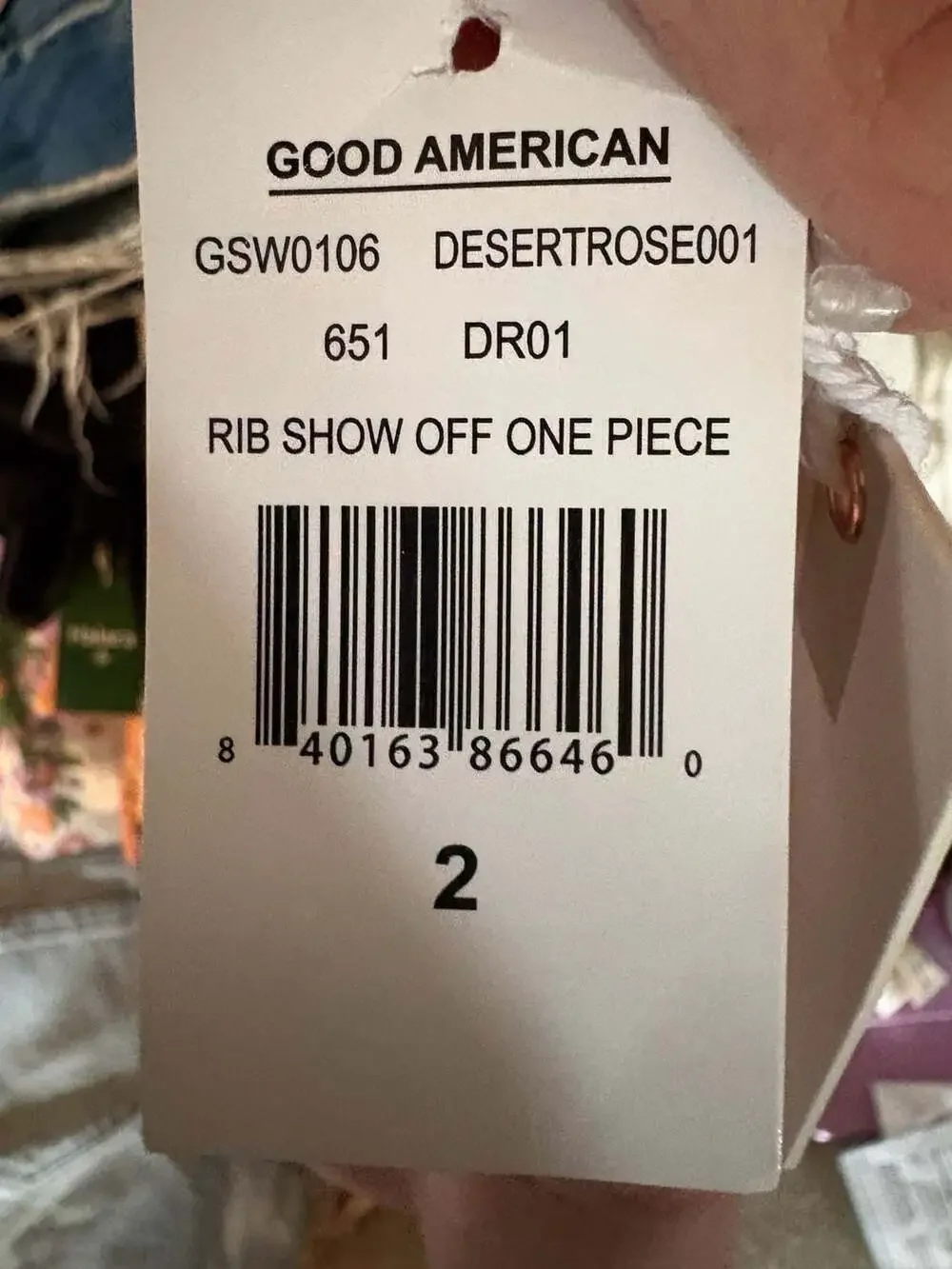 Good American Rib Show Off One Piece Swimsuit in Desert Rose